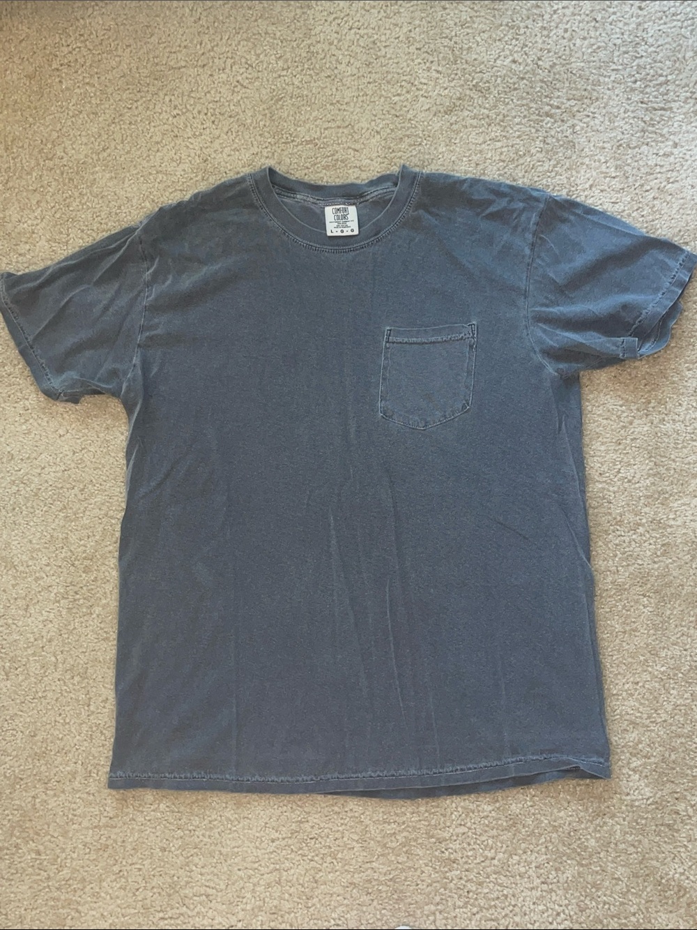 Comfort Colors Washed gray Short-Sleeve Pocket Tee